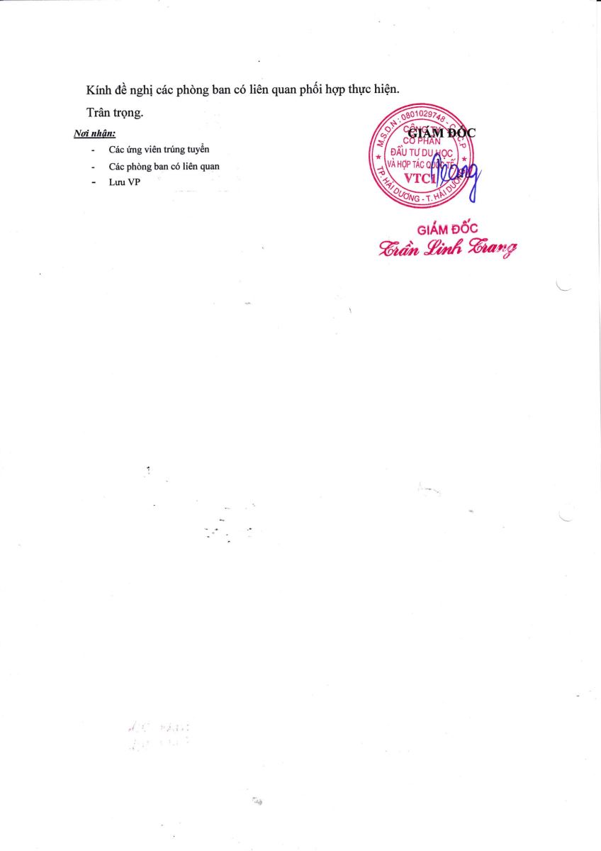 XKLĐ VTC1 Thông báo đỗ phỏng vấn đơn Tokutei Gino ngành sản xuất thực phẩm đồ uống No182.2023